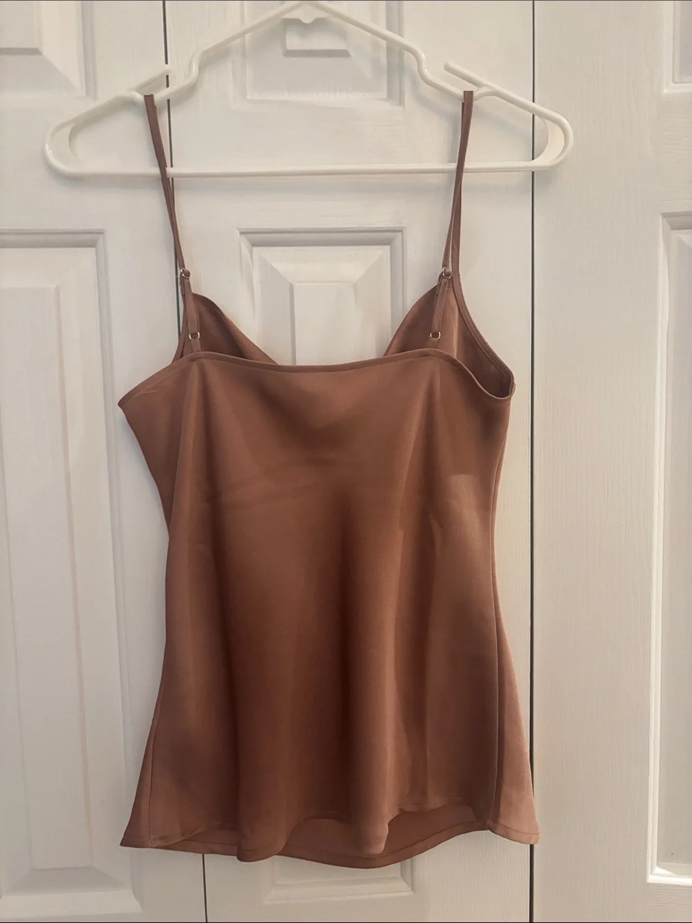 Express Brown Satin Cowl Neck Camisole